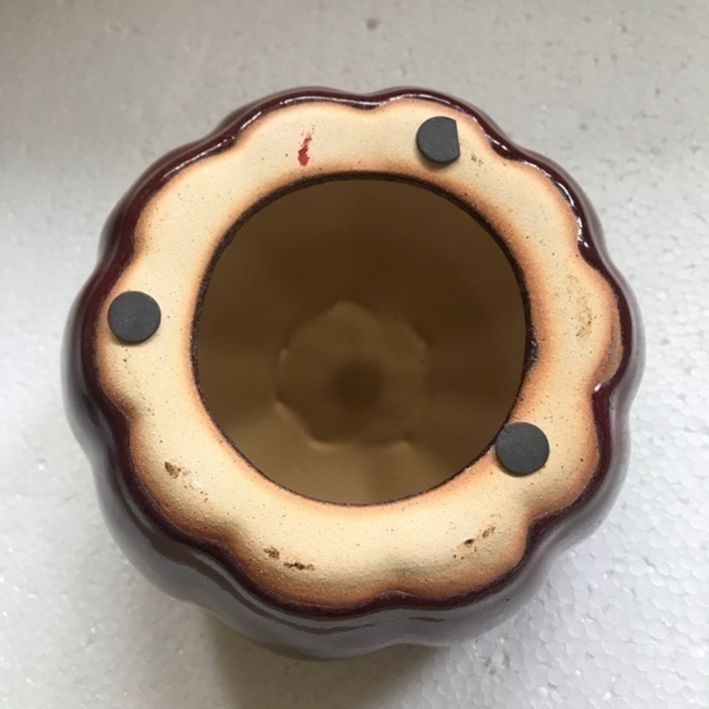 Pumpkin Pottery Drip‎ Glaze Glossy 8” Medium Fall Art Decor Excellent Condition - Picture 6 of 8